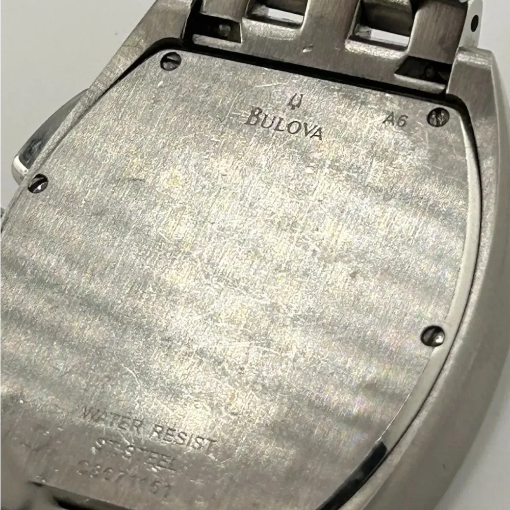 Bulova 96C148 Classic Day-Date Silver Tone Stainless Steel Men's Watch #174 work